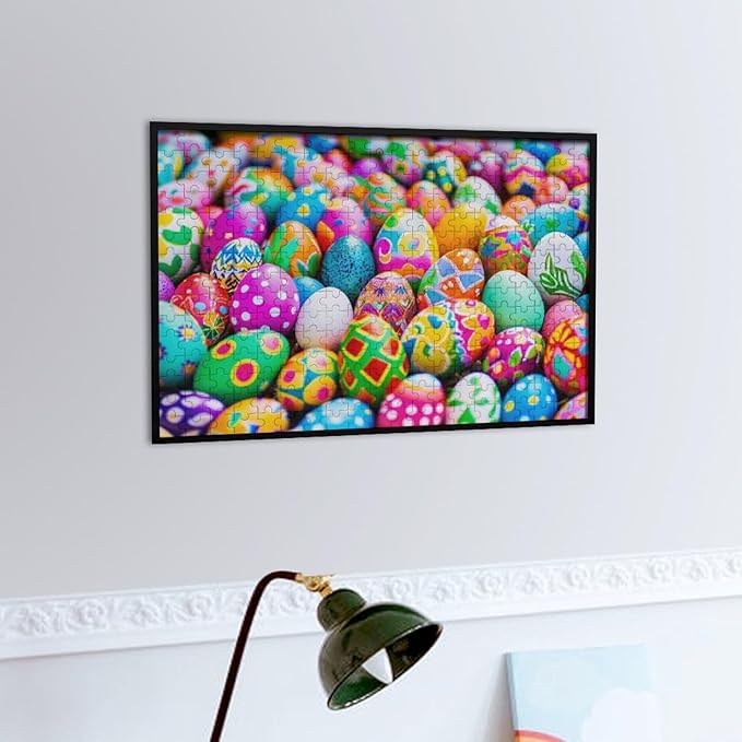 Wooden Puzzle - Easter Eggs Jigsaw Puzzles，Wooden Puzzles for Adults 300 Pieces Challenge Puzzles，Educational Games，Family Puzzles，Unique Gifts for Wall Art,Funnny Puzzles