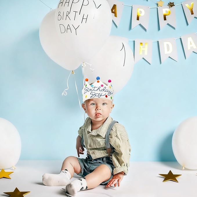 Personalized Hand Embroidered Crown, Customed Birthday Crowns for Kids Birthdays Party, Fit All Ages