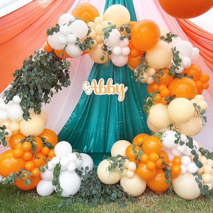 Bezente Orange Giant Balloons 36 Inch - 8 Pack Jumbo Large Round Light Orange Latex Balloon for Photo Shoot Birthday Graduation Bridal Shower Halloween Party Decorations