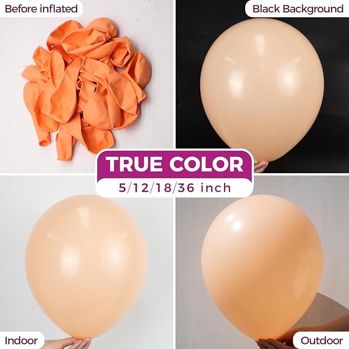 Bezente Pastel Orange Balloons 18 Inch - 30 Pack Large Thick Orange Balloons Big Round Light Orange Peach Latex Balloons for Bridal Shower Wedding Birthday Party Decorations