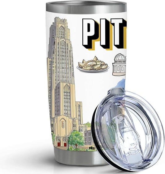 City Tumbler for City Lover,20oz Double Wall Vacuum Insulated Stainless Steel Coffee Cups (Pittsburgh)