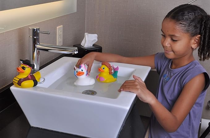 Wild Republic Rubber Ducks, Bath Toys, Kids Gifts, Pool Toys, Water Toys, Sea Turtle, 4"