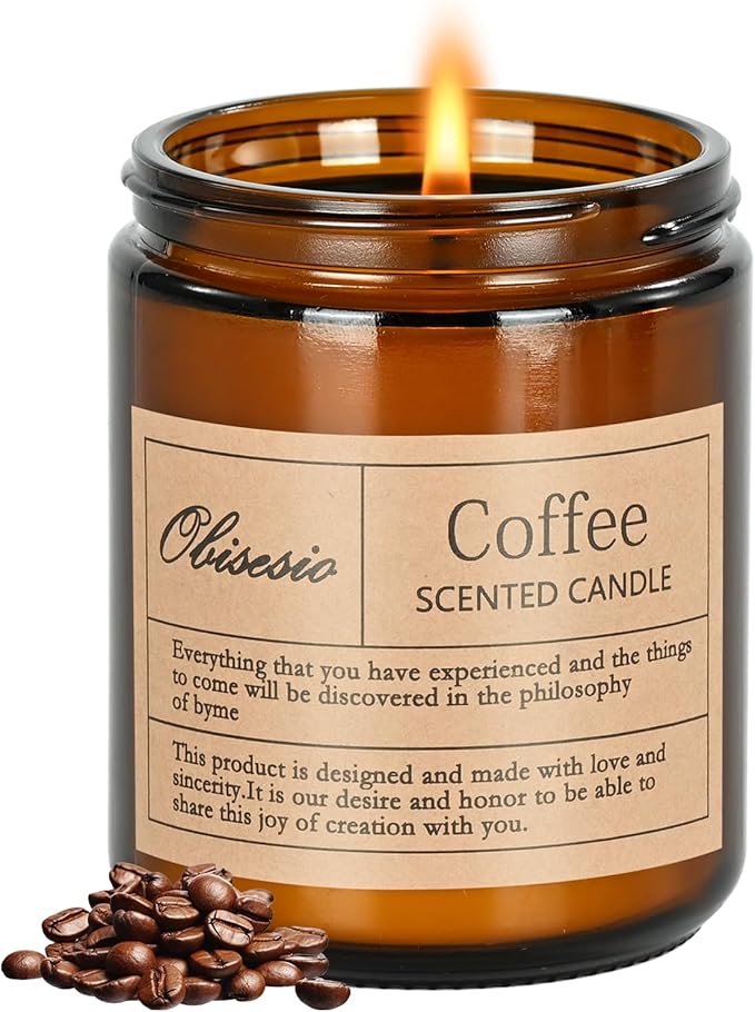 Coffee-Scented Candles,Home Aromatherapy Candels,Soy Wax Candle Gifts—These Fragrant Candes Uplift The Spirit and Refresh The Air.Perfect for Living Rooms and Bedrooms,They Make an Excellent Gift