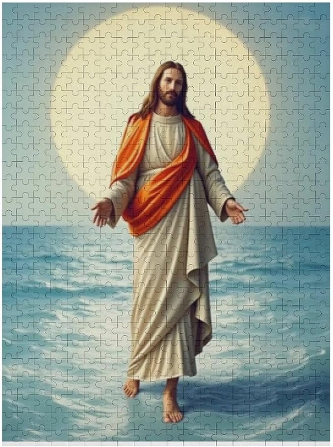 Jigsaw Puzzles for Adults 500 Piece - Jesus Walk On Sea Wooden Puzzle，Stress Relief Games，Funny Puzzle，Unique Gifts for Wall Art ，Family Puzzles，Educational Games，Challenge Puzzles