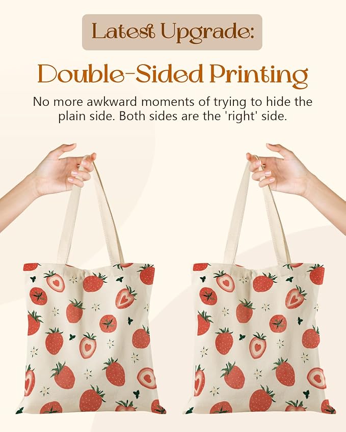 Miss Adola Aesthetic Tote Bag for Girls - with Magnetic Buckle and Zipper Inner Pocket for Women Lady Canvas Cotton Tote Bag