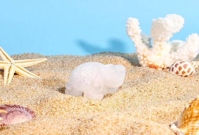 DUQGUHO 2" Travel Turtle Gift Decor Crystals Figurines Clear Quartz Crystal Best Turtles Travels Gifts for Women Traveling Travelers Cute Decorations