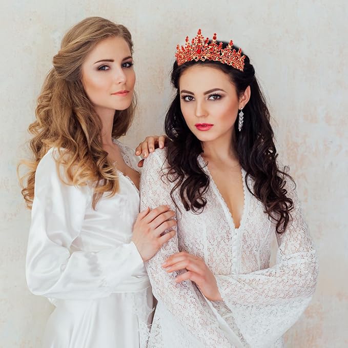 VELSCRUN Red Crystal Birthday Tiara Crowns for Women Girls It's My Birthday Sash Queen Girls Princess Crown with Combs Happy Birth Party Decorations Mom Sisters Birth Gift Hair Accessories