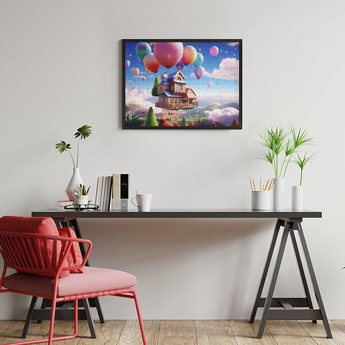 Wooden Puzzle - Floating House Jigsaw Puzzles，Wooden Puzzles for Adults 500 Pieces Challenge Puzzles，Educational Games，Family Puzzles，Unique Gifts for Wall Art,Funnny Puzzles
