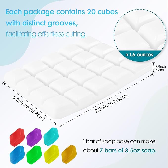 EDSRDRUS 4 LB Goat Milk Soap Base Pre-Cut Moisturizing Natural Base Melt and Pour DIY Handmade for Crafting Soap Making