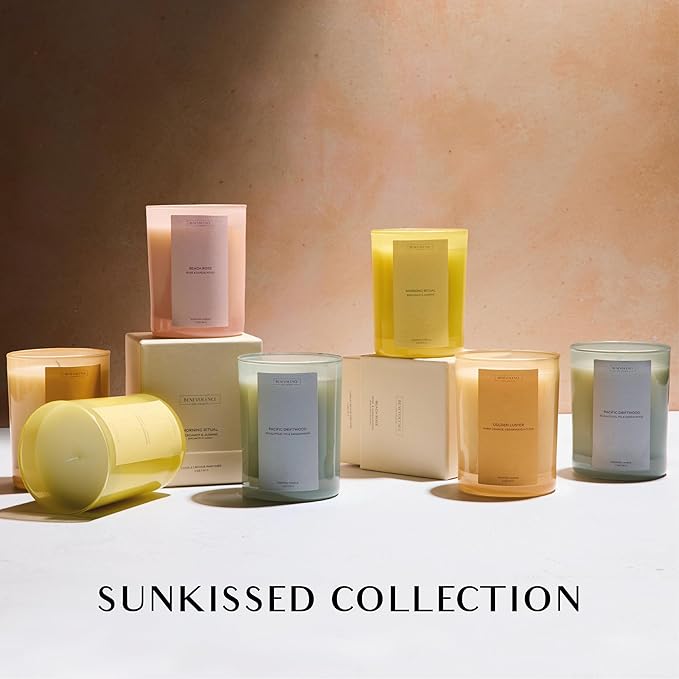 Bergamot & Jasmine Scented Candle | 11oz, 60 Hour Burn | Natural Soy Wax, Cotton Wick | Soy Scented Candles for Home | Benevolence LA Sun-Kissed Collection - Morning Ritual