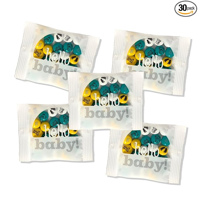 M&M’S Baby Shower Party Favors, Pre-Designed and Perfect for Baby Shower Guests, Baby Announcements, Reveal Parties, Set of 30 Favors