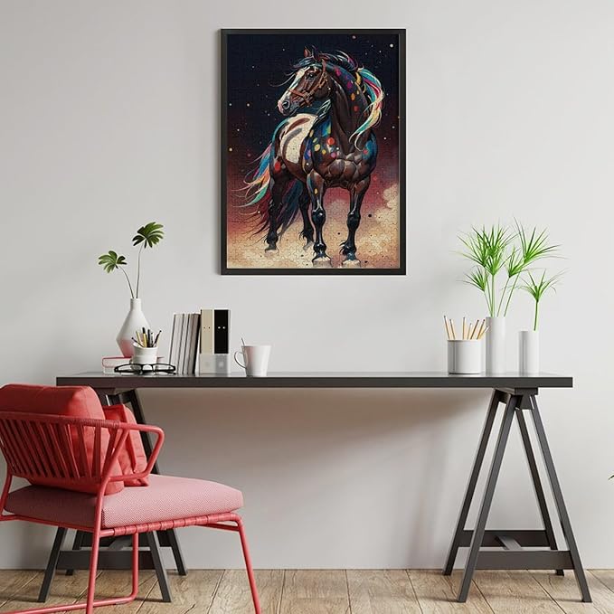 Jigsaw Puzzles for Adults 500 Piece - Colorful Horses Themed Wooden Puzzles，Stress Relief Games，Puzzle Games Challenge Puzzles，Educational Games，Family Puzzles