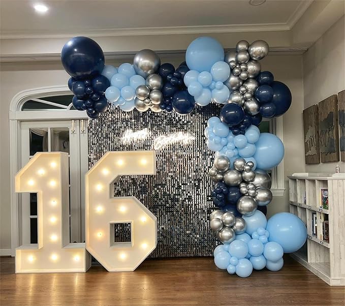 Bezente Navy Blue Giant Balloons 36 Inch - 8 Pack Jumbo Blue Large Round Dark Blue Latex Balloon for Bridal Shower Graduation Wedding Party Decorations