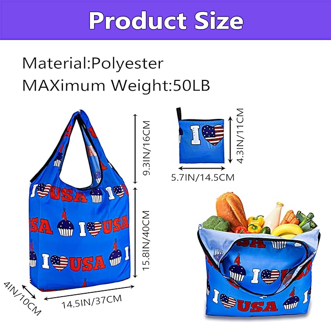 LOLOMLO 6 Pack Eco-Friendly Reusable Grocery Bags Lightweight Durable Washable Shopping Tote Foldable Outings Storage Pouch