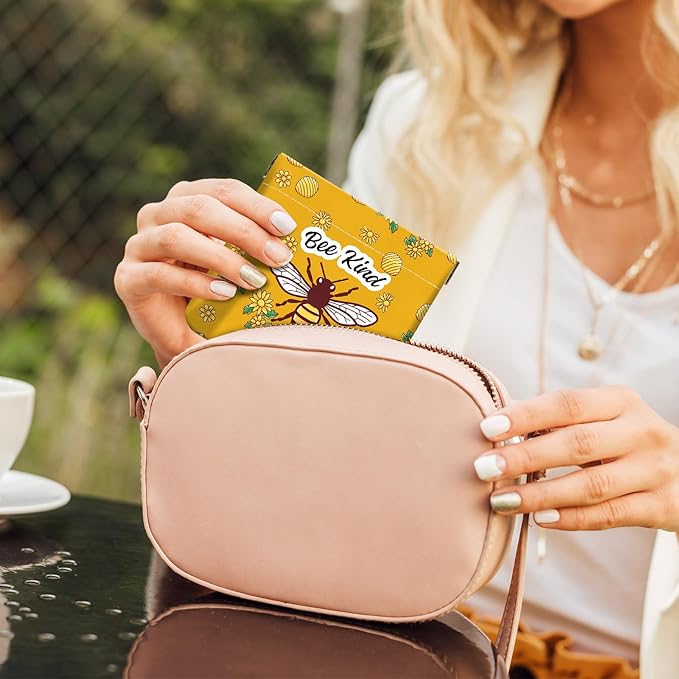 2Pcs PU Leather Small Squeeze Coin Purse Pouch Mini coin Bag Unique And Cute Wallet Cosmetic Bags Change Bag For Women Girls Men （Bees and Flowers