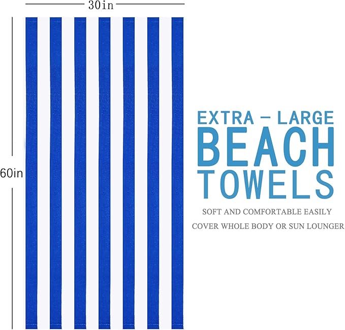 4 Packs Extra Large Bath Towels Striped Beach Towel Set Bathroom Sheets Bulk Oversized Quick Dry Soft Fluffy XL Big Absorbent Microfiber Blanket Turkish Hotel Shower Pool Hot Toallas Grandes
