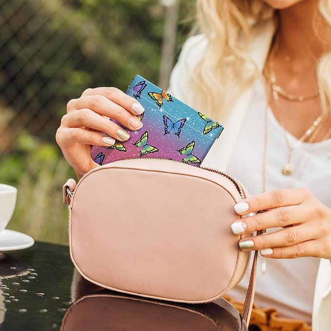 2Pcs PU Leather Small Squeeze Coin Purse Pouch Mini coin Bag Unique And Cute Wallet Cosmetic Bags Change Bag For Women Girls Men （Butterfly L