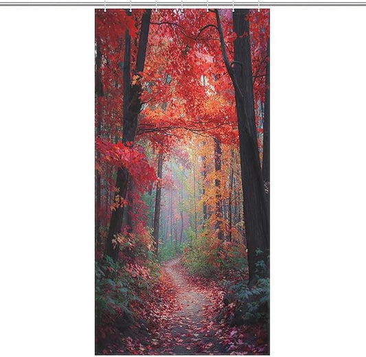 Thanksgiving Fall Maple Shower Curtain Waterproof Washable Fabric Bathroom Shower Curtains for Bathroom Decorations Home Indoor Decor 35x72Inch