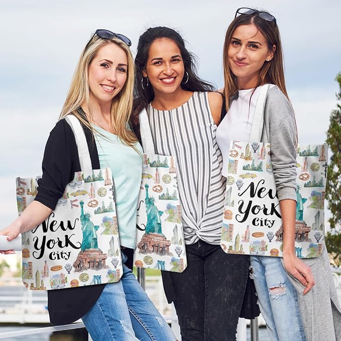Jeilink New York Souvenirs and Gifts Beach Weekender Tote Travel Reusable Grocery Bags Girls Trip
