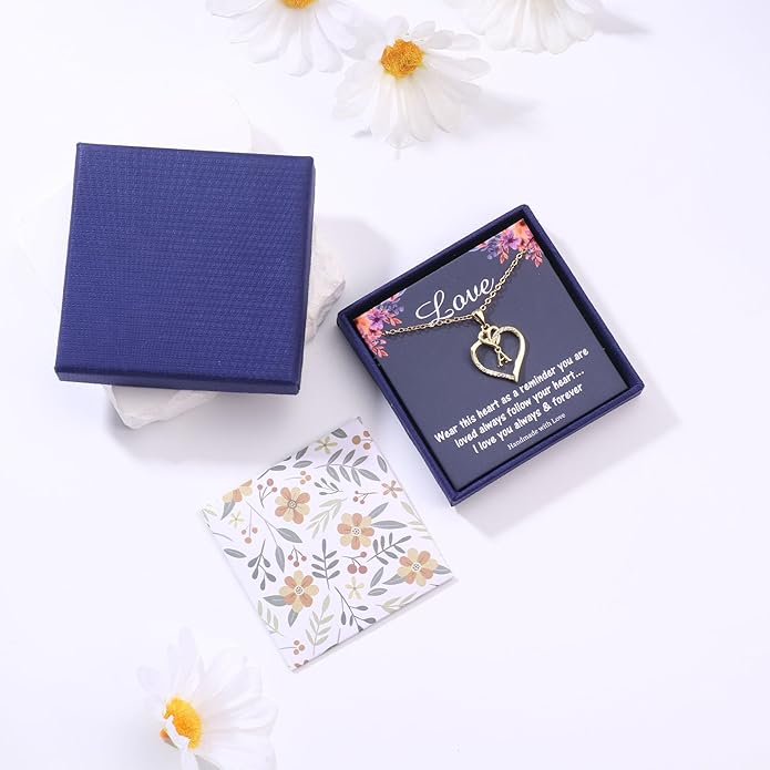 STORUP Valentines Gifts for Women Teen Girls - Heart Initial Necklaces for Women Girls, 14K-Gold-Plated CZ Initial A-Z Heart Necklaces for Teen Girl Jewelry Valentines Gifts for Her Mom Wife Sister