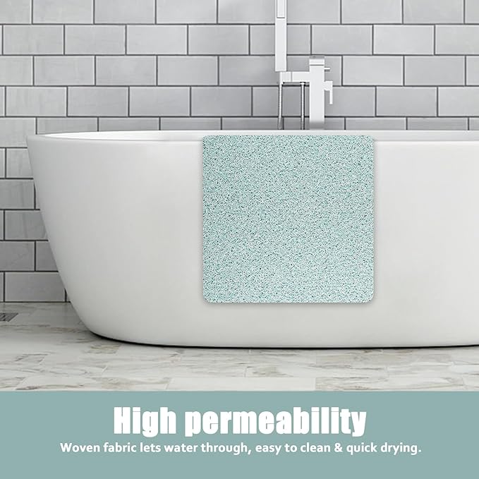 Bathtub Mat Shower Mat Non-Slip - 16x39 Inch Soft Comfort Bath Mat with Drainage Holes, PVC Loofah Massage Bathmat for Shower, Tub, Bathroom, Wet Areas, Quick Drying