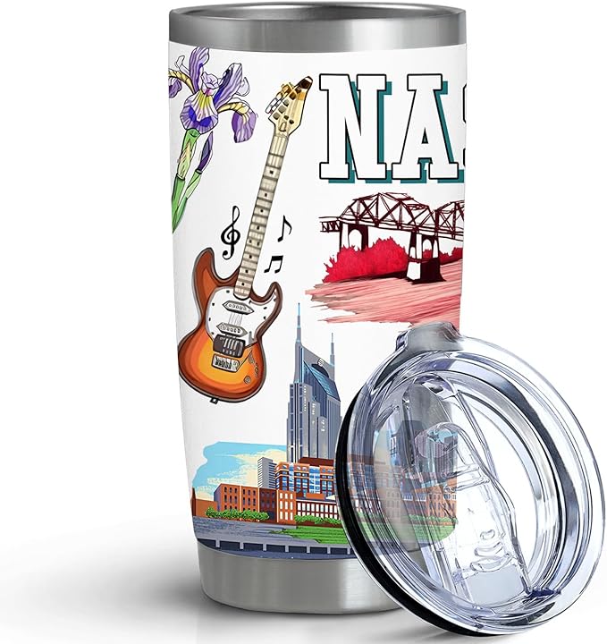 City Tumbler for City Lover,20oz Double Wall Vacuum Insulated Stainless Steel Coffee Cups (Nashville)
