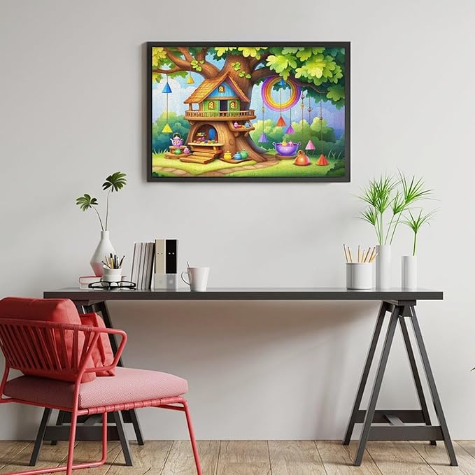 Wooden Puzzle - Fantastical Treehouse Escape Jigsaw Puzzles，Wooden Puzzles for Adults 1000 Pieces Challenge Puzzles，Educational Games，Family Puzzles，Unique Gifts for Wall Art