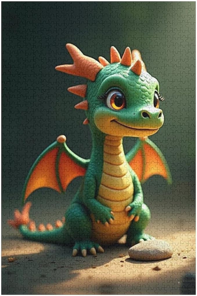 Wooden Puzzle - Green Dragon Jigsaw Puzzles，Wooden Puzzles for Adults 1000 Pieces Challenge Puzzles，Educational Games，Family Puzzles，Unique Gifts for Wall Art