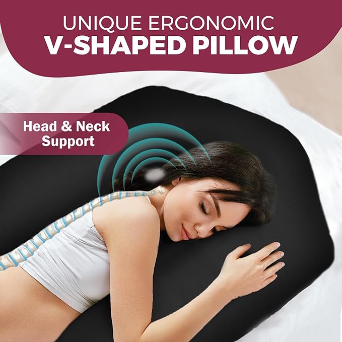 PILLANI Pregnancy Pillows for Sleeping - V C U Shaped Full Body Pillow with Removable Cover, 57inch Cooling Maternity Pillow for Pregnant Women, Support for Back Belly Legs Hip - Pregnancy Must Haves
