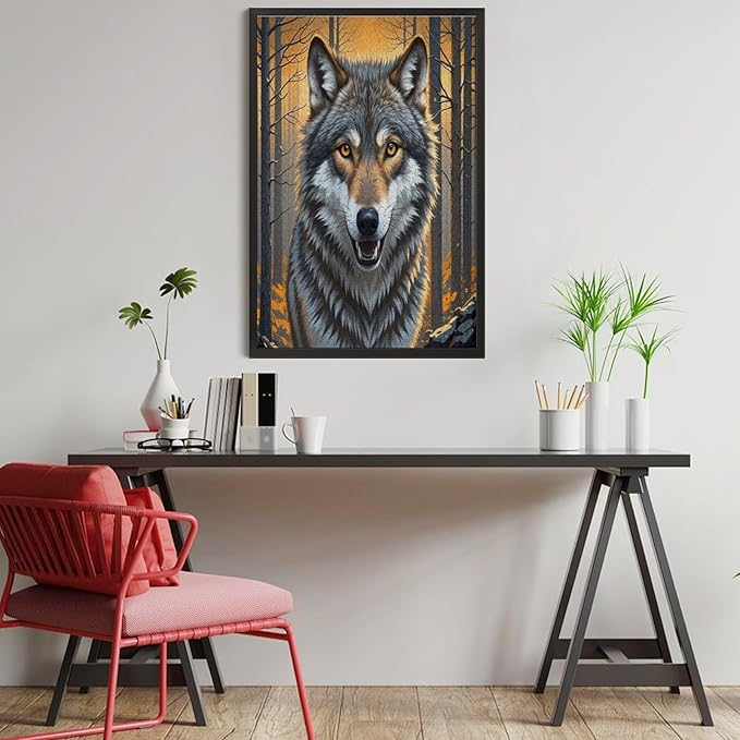 Puzzles for Adults 1000 Pieces Wooden Jigsaw Puzzle - King of Wolves Theme Puzzle，Party Games，Family Toys，Educational Puzzles，Stress Relief Wooden Puzzle，Gifts for Family，Colleagues and Friends