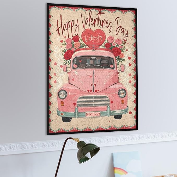 Jigsaw Puzzles for Adults 1000 Piece - Happy Valentine's Day Wooden Puzzle，Funny Puzzle，Unique Gifts for Wall Art ，Family Puzzles，Educational Games，Challenge Puzzles
