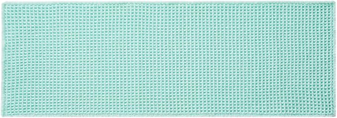 Waffle Runner Rug Bathroom, Long Boho Bathroom Rugs Non Slip Washable Super Absorbent Quick Dry Cute Bath Mat Farmhouse Bath Decor, 72"x24" Aqua Blue