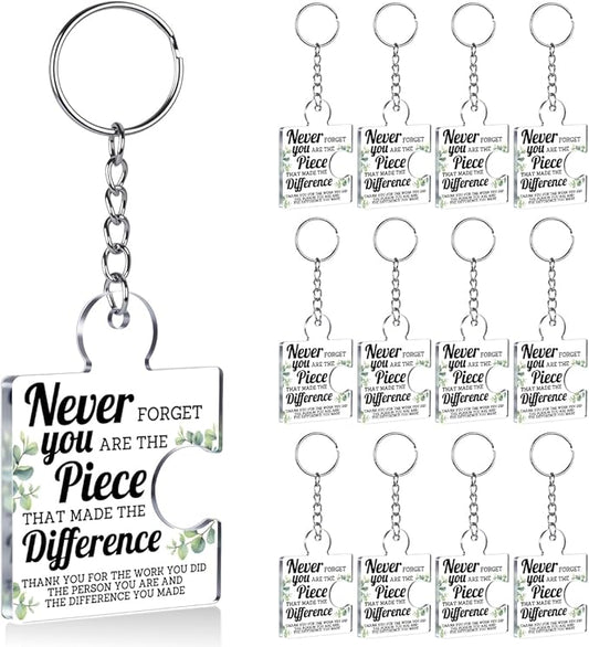 Team Appreciation Gifts for Employee Coworker Staff Bulk, Teamwork Thank You Gift Set Puzzle Piece Acrylic Keychains