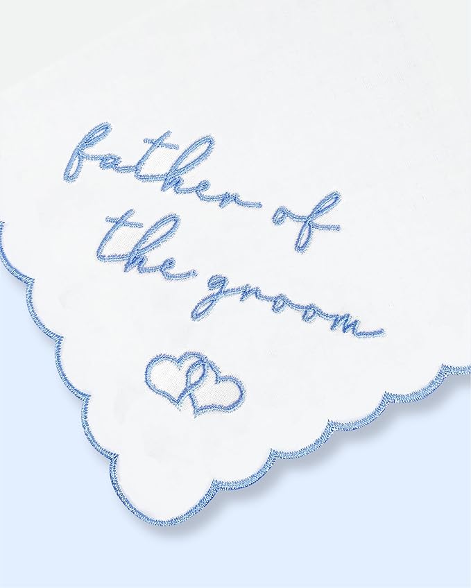 Bride Squad Wedding Handkerchief | Gifts for Mother Of The Bride & Mother Of The Groom | Something Blue for the Wedding Day