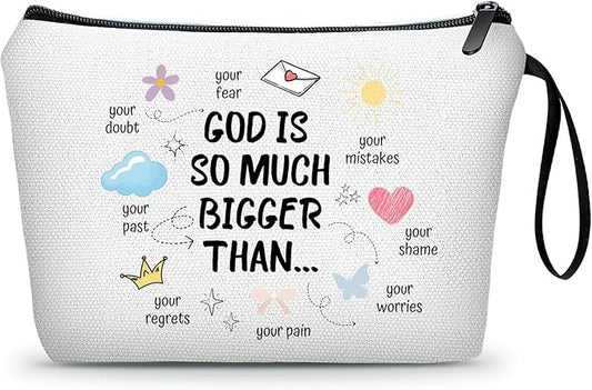 Christian Gifts for Mom Women Inspirational Religious Baptism Bible Religion Faith God Birthday Small Makeup Cosmetic Bag for Teacher Female Coworker Friend Siste Her Mother's Day