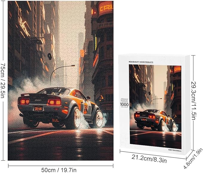 Jigsaw Puzzles for Adults 1000 Piece - Cool Sports Car Wooden Puzzles, Stress Relief Games, Funny Puzzles，Unique Gifts for Wall Art，Family Puzzles，Educational Games