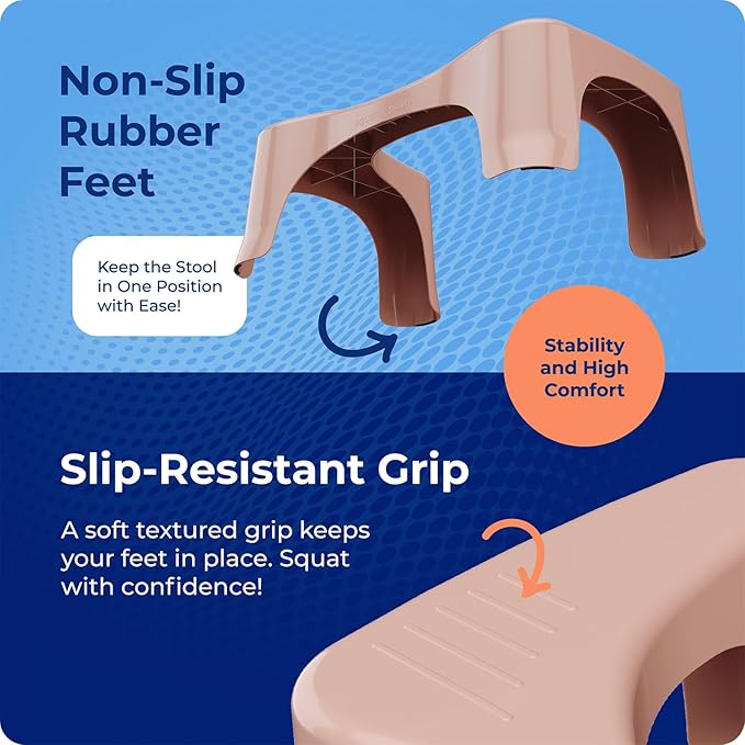Squatty Potty Simple Toilet Stool 7-Inch in Clay – Ergonomic Bathroom Accessory for Natural Squatting Posture, Doctor Recommended, Durable Plastic Design