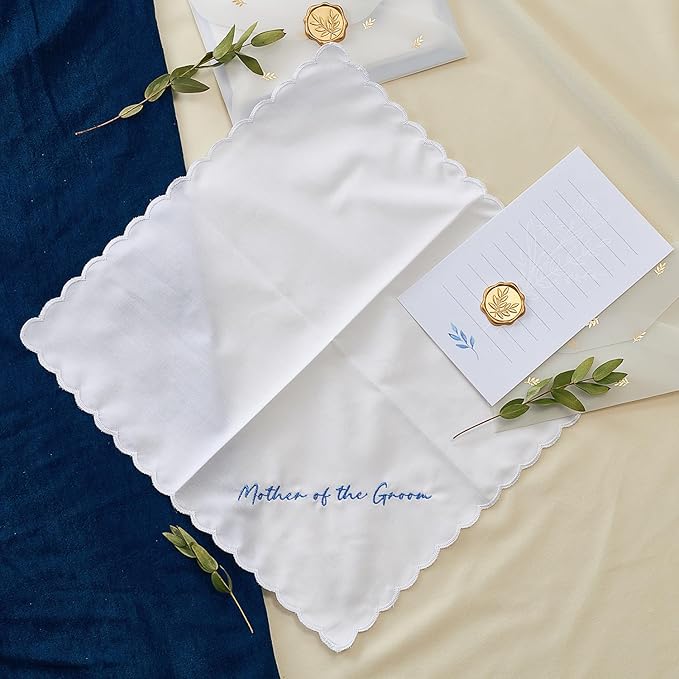 Truliva Wedding Gifts: Mother & Father of the Bride Handkerchiefs, Something Blue
