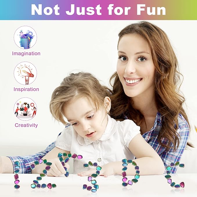 24pcs Rainbow Large Fridge Magnets Stones Science Kit, Irregular Polished Magnetic Whiteboard Locker, Home Kitchen Refrigerator Magnets, Neat Perfect Decorations Gifts Teacher Researcher