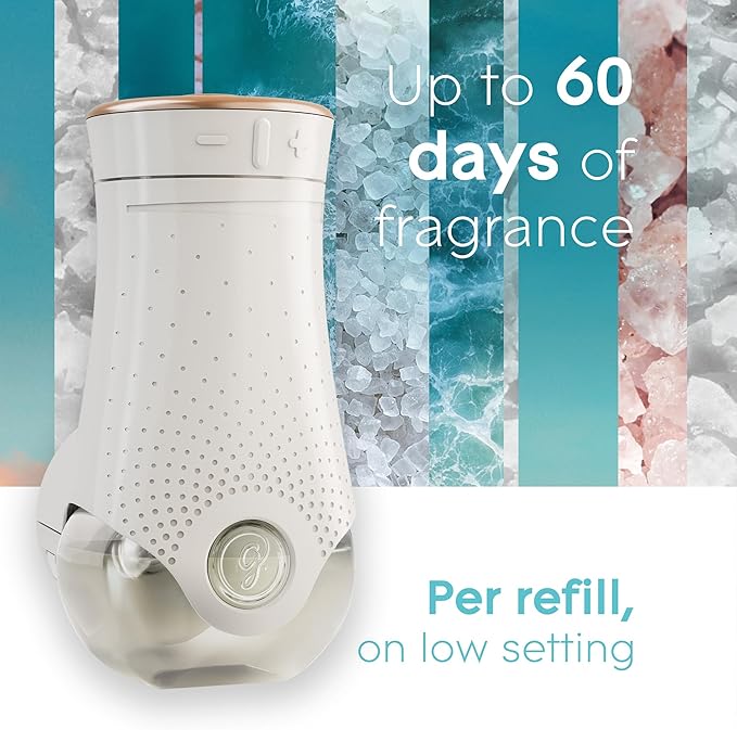 Glade PlugIns Refills Air Freshener, Sky & Sea Salt, Scented and Essential Oils for Home and Bathroom, 0.67 Fl Oz, 10 Count