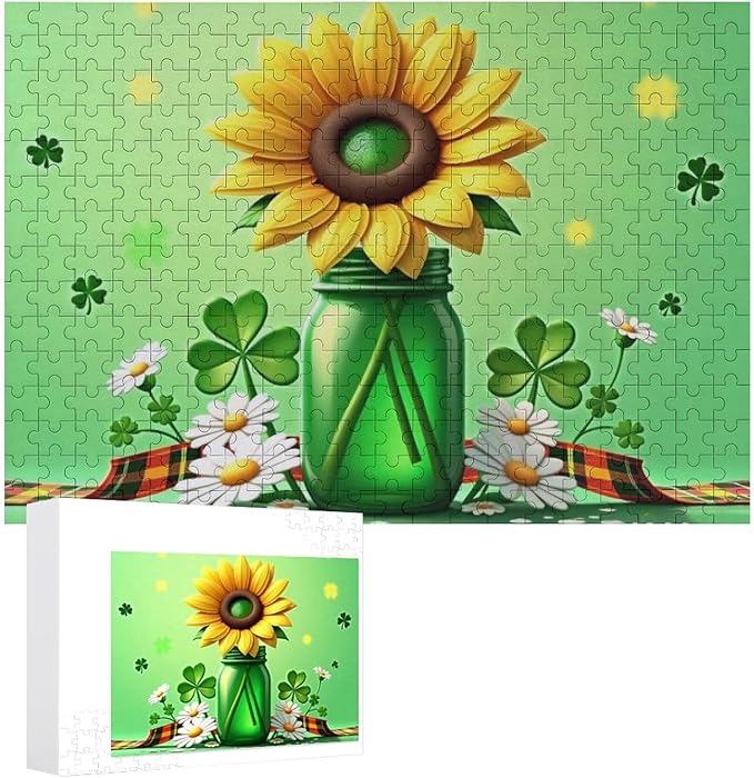 Wooden Puzzle - St Patrick's Day Gnome Wooden Puzzles for Adults 300 Pieces Challenge Puzzles，Educational Games，Family Puzzles，Unique Gifts for Wall Art ，Funny Puzzles