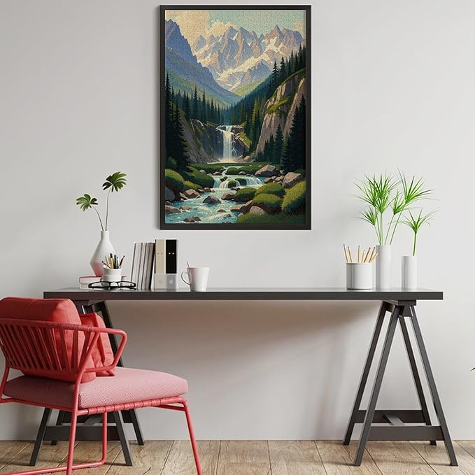 Jigsaw Puzzles for Adults 1000 Piece - Mountain Landscape Wooden Puzzle，Educational Games，Challenge Puzzles Puzzle Games， Stress Relief Games，Funny Puzzles