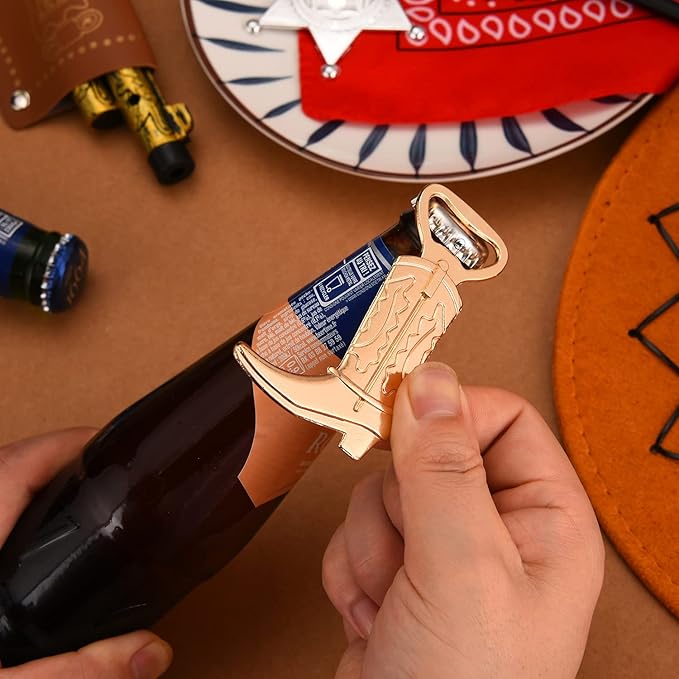 30PCS Cowboy Boots Bottle Openers for Favors，Gifts，Decorations or Souvenirs to Guests at Wedding，Baby Shower or Bridal shower Party
