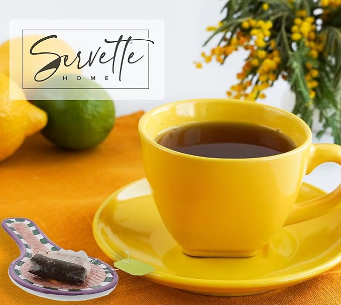 Ceramic Spoon Rest Lemon Kitchen Décor Teaspoon Tea Bag Rest