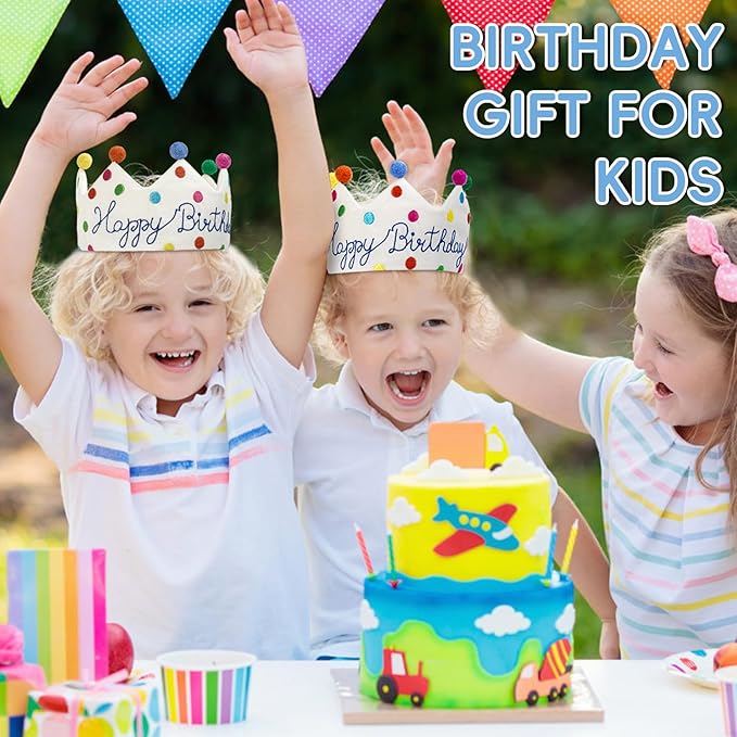 Personalized Hand Embroidered Crown, Customed Birthday Crowns for Kids Birthdays Party, Fit All Ages