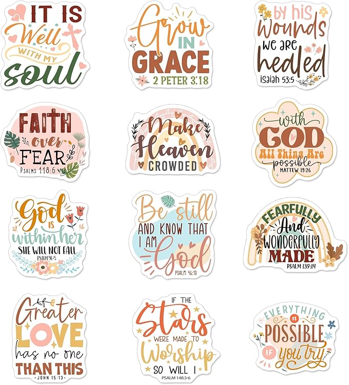 Bible Verse Fridge Magnet - 12 Pcs Christian Inspirational Quotes Locker Magnets Motivational Refrigerator Magnetic Religious Scripture Magnetic Stickers for Home Office Kitchen Decor