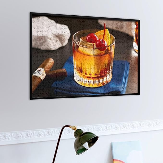 Old Fashioned Cocktail - 500 Piece Jigsaw Puzzles for Adults，Stress Relieving Game Props Positive Thinking Puzzles Party Entertainment Puzzles for Adults and Teens Toy