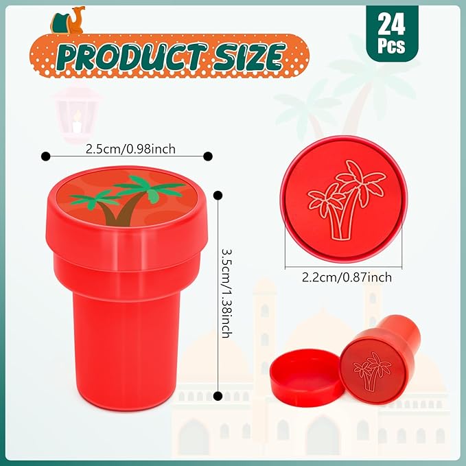 Cinrobiye 24 Pcs Ramadan Party Favor Stampers,Eid Mubarak Party Supplies, Islamic Party Favors Gifts, Classroom Rewards Carnival Prizes, Goodie Bag Pinata Fillers