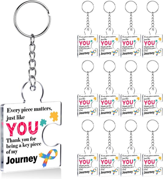 Team Appreciation Gifts for Employee Coworker Staff Bulk, Teamwork Thank You Gift Set Puzzle Piece Acrylic Keychains