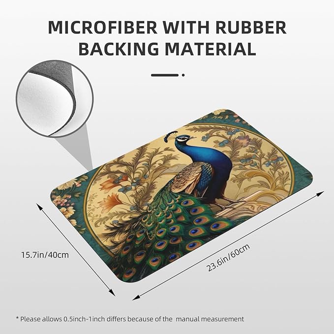 Diatomaceous Earth Bath Mat - Non-Slip Quick-Dry Bathroom Rug with Stylish Prints, Eco-Friendly Absorbent Floor Mat for Shower, Poolside(Vibrant Designs, 15.7 X 23.6Inch)